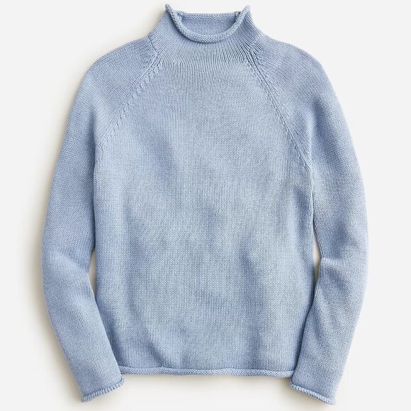 NWT J Crew Rollneck Sweater in Light Blue - Picture 1 of 4